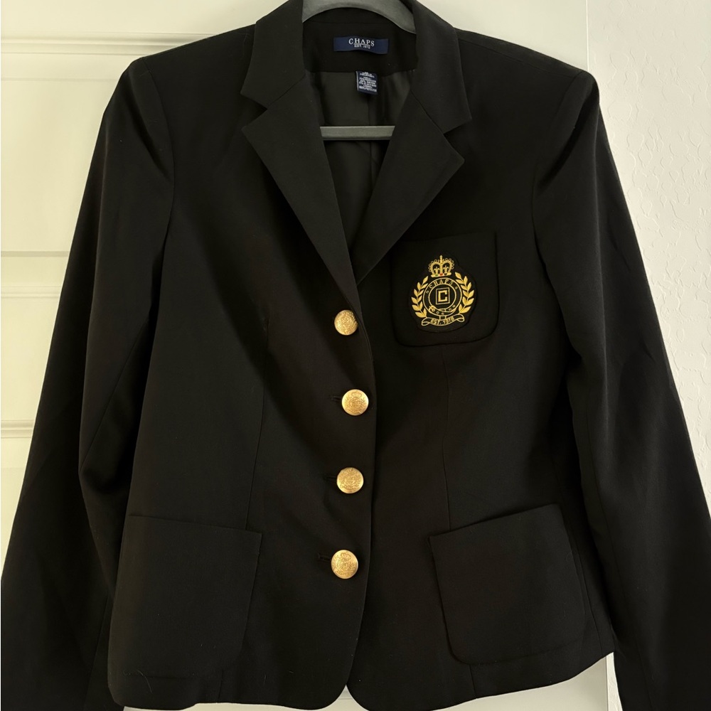 Black Blazer with Gold Accents